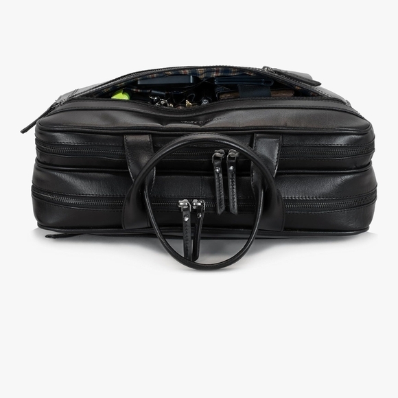 New -MARC PETER Black Leather Men's or Womens Laptop/Briefcase - Picture 7 of 12